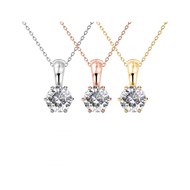 Lot de 3 Pendentifs Birth Stone - Argenté, Doré, Or Rosé et Cristal