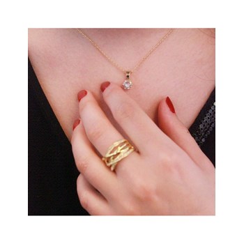 Lot de 3 Pendentifs Birth Stone - Argenté, Doré, Or Rosé et Cristal