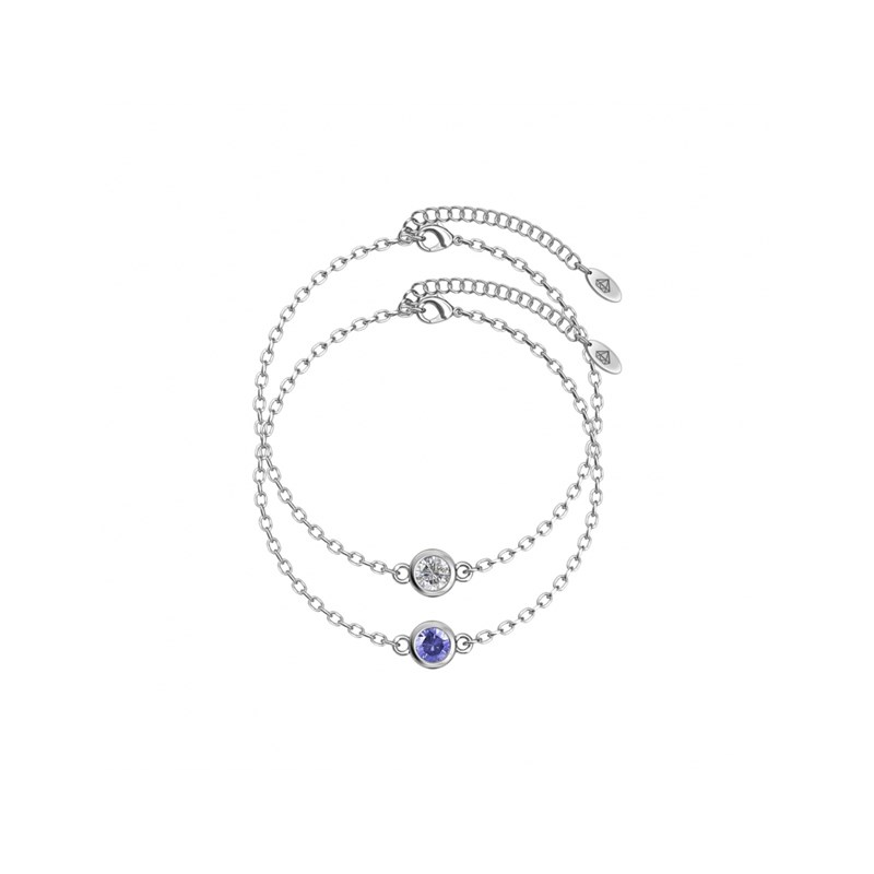 Bracelets Birth Stone - Argenté, cristal et violet