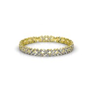 Bracelet Flowery - Doré et cristal