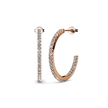 Simply Hoop oorbellen - Roségoud en kristal