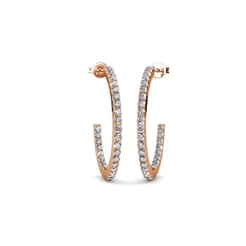 Simply Hoop oorbellen - Roségoud en kristal