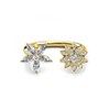 Bague Fraternal Bloom - Doré et Cristal - vue V2