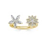 Bague Fraternal Bloom - Doré et Cristal - vue V4