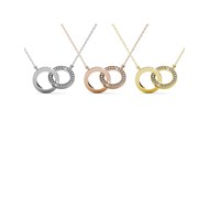 Pendentifs Circle Twin - Doré et Cristal