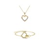 Parure Locked Heart Necklace - Doré et Cristal - vue V1