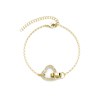 Parure Locked Heart Necklace - Doré et Cristal - vue V2
