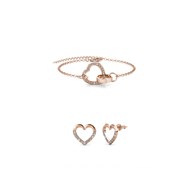Parure Locked Heart Lovett - Or Rosé et Cristal
