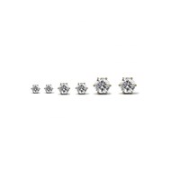 Boucles d'oreilles Solitaire S, M, L - Doré et Cristal