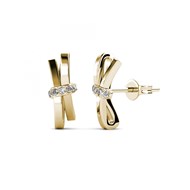 Boucles d'oreilles Luminous Bow - Doré et Cristal