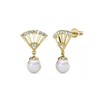 Boucles d'oreilles Ingride Pearl - Doré et Cristal - vue V1