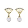 Boucles d'oreilles Ingride Pearl - Doré et Cristal - vue V2