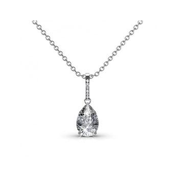 Nieuwe Druppel hanger - Zilver en kristal