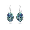 Boucles d'Oreilles Adara Argent 925 et Nacre Abalone | ADEN Design Feuille | Bijou Irisé - vue V1