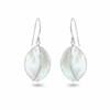 Boucles d'Oreilles Adara Argent 925 et Nacre Blanche | ADEN Design Feuille | Bijou Élégant - vue V1