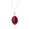 Pendentif Adara Argent 925 et Corail Rouge | ADEN Design Feuille | Bijou Naturel - vue V1