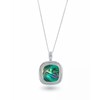 Pendentif Elena Argent 925 et Nacre Abalone | ADEN Design Carré | Bijou Contemporain - vue V1