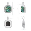 Pendentif Elena Argent 925 et Nacre Abalone | ADEN Design Carré | Bijou Contemporain - vue V2