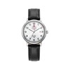 KILO - Boitier argenté - Bracelet cuir noir - Montre homme - vue V1