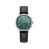 KILO - Boitier argenté - Bracelet cuir noir - Cadran vert - Montre homme - vue V1