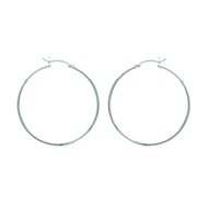 Créoles Brillaxis en argent rhodié 40mm