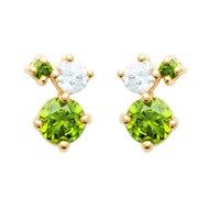 Boucles d'oreilles Brillaxis plaqué or vert OZ