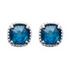 Boucles d'oreilles puces Brillaxis pierre bleue_x000D_
argent - vue V1