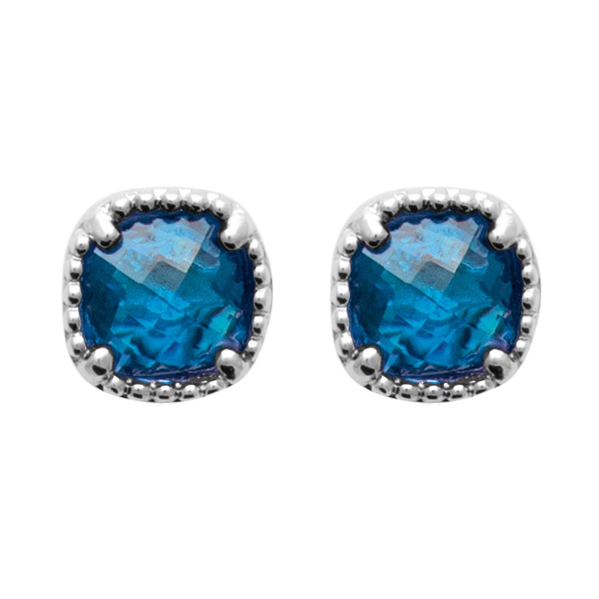 Boucles d'oreilles puces Brillaxis pierre bleue
argent