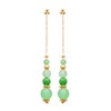 Boucles d'oreilles Brillaxis perles vertes plaqué or - vue V1