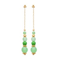 Boucles d'oreilles Brillaxis perles vertes plaqué or