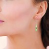 Boucles d'oreilles Brillaxis perles vertes plaqué or - vue V2