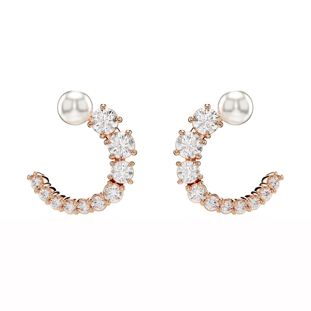 Boucles d'oreilles Swarovski Matrix perle de cristal
rosées