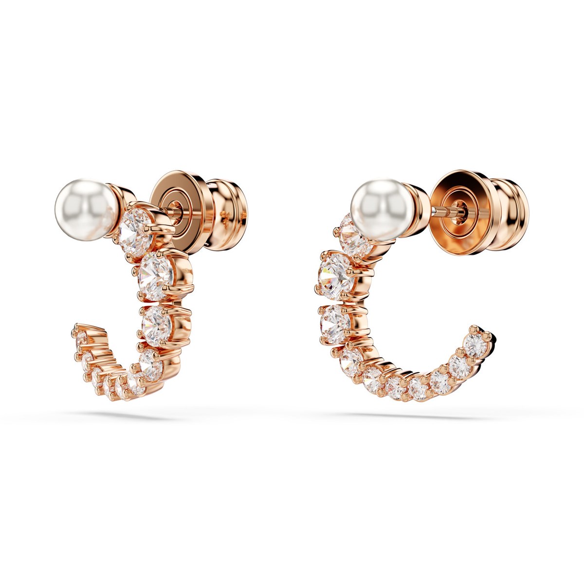 Boucles d'oreilles Swarovski Matrix perle de cristal
rosées - vue 4