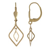 Boucles d'oreilles en or jaune 18k losange givré