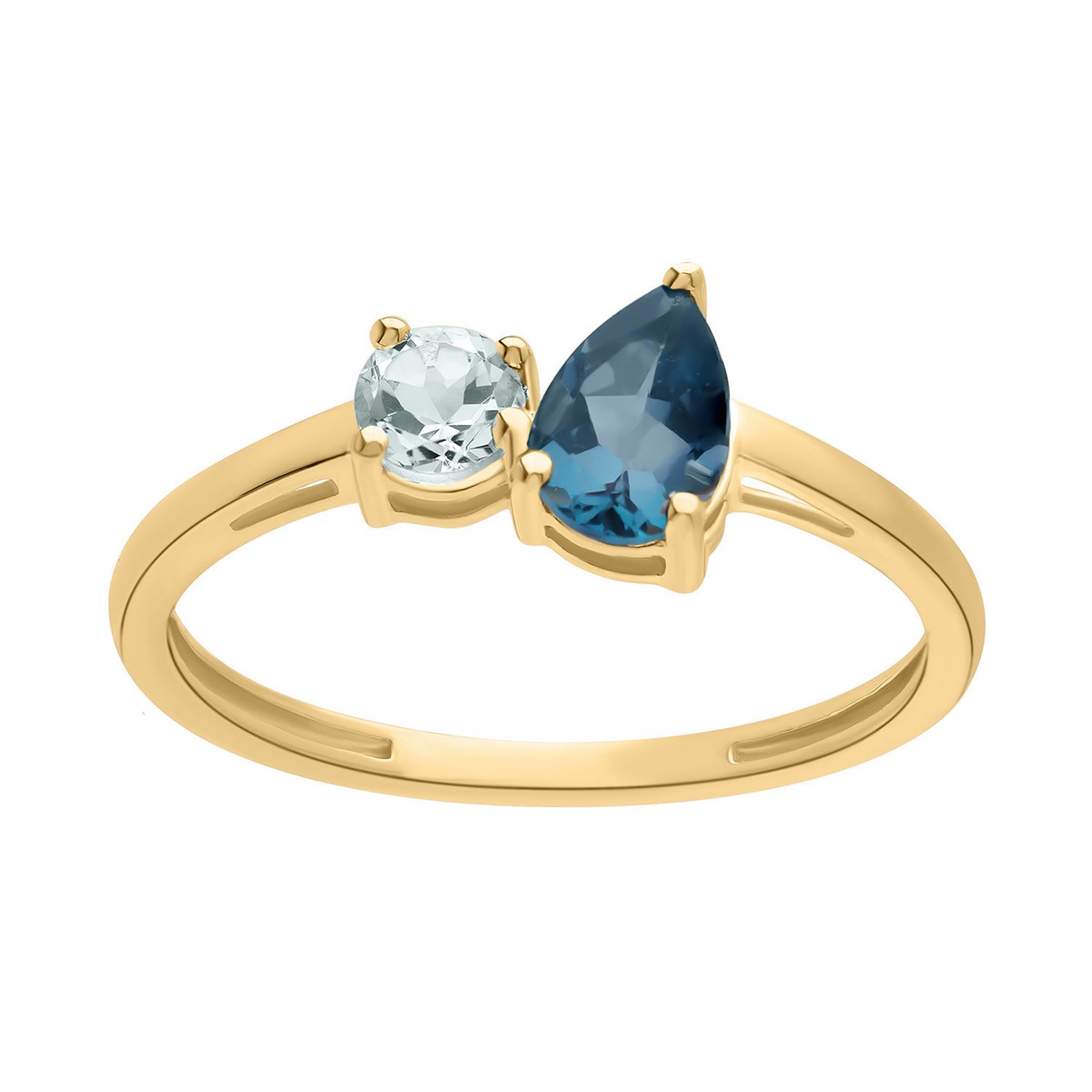 Bague Brillaxis en or jaune 18k topaze blue london
et topaze