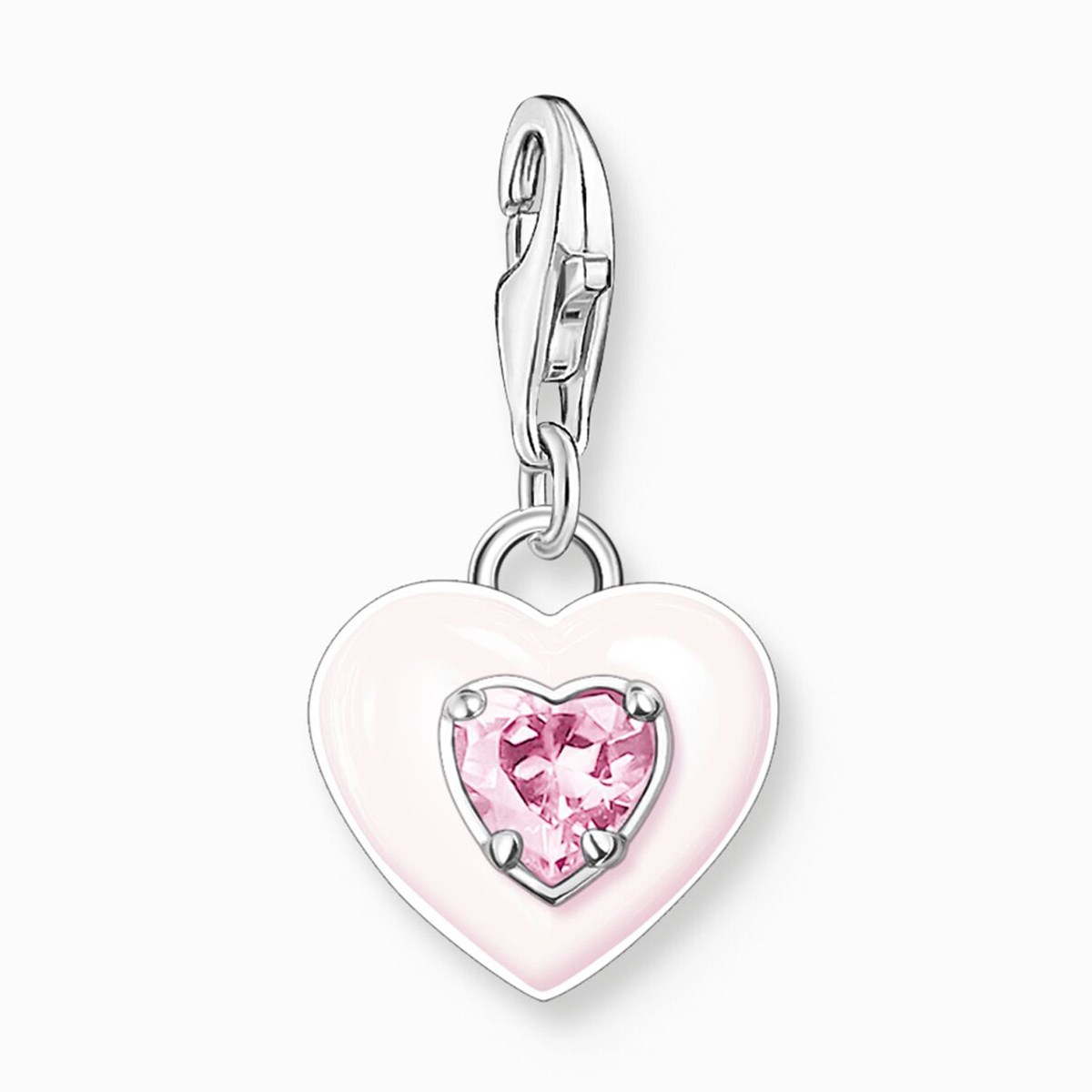 Pendentif Charm Thomas Sabo coeur émail rose