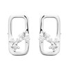 Boucles d'Oreilles Brillaxis Rectangulaires_x000D_
Argent Rhodié avec Design Floral en Oxydes de Zirconium - vue V1