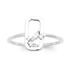 Bague Brillaxis Rectangulaire_x000D_
Argent rhodié design Floral et Oxydes de zirconium - vue V4
