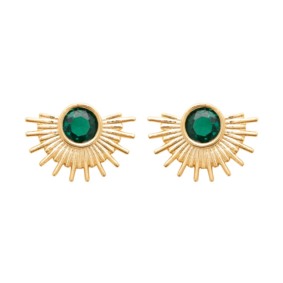 Boucles d'oreilles Soleil Brillaxis_x000D_
Plaqué Or avec Oxydes de zirconium