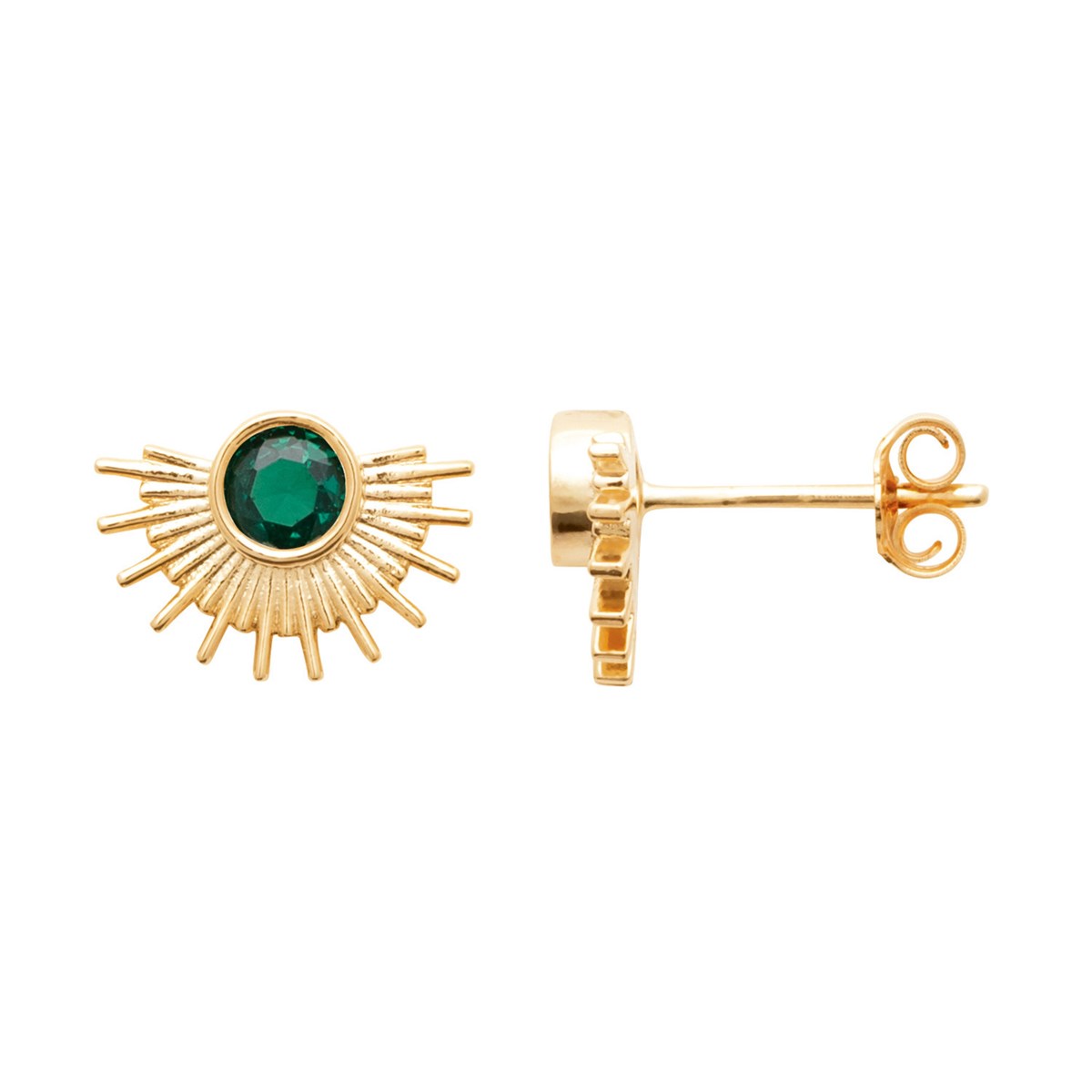 Boucles d'oreilles Soleil Brillaxis_x000D_
Plaqué Or avec Oxydes de zirconium - vue 3