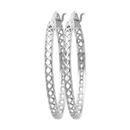 Créoles Brillaxis motif croisillon argent rhodié