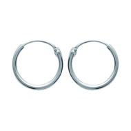 Créoles Brillaxis en argent rhodié 14mm