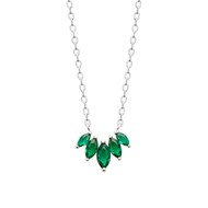 Collier Brillaxis en argent rhodié et Oxydes verts