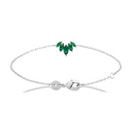 Bracelet Brillaxis en argent rhodié et oxydes verts