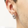 Boucles d'oreilles créoles homme Lotus acier - vue V2