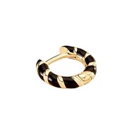 Piercing créole Agatha Sesha argent doré émail noir