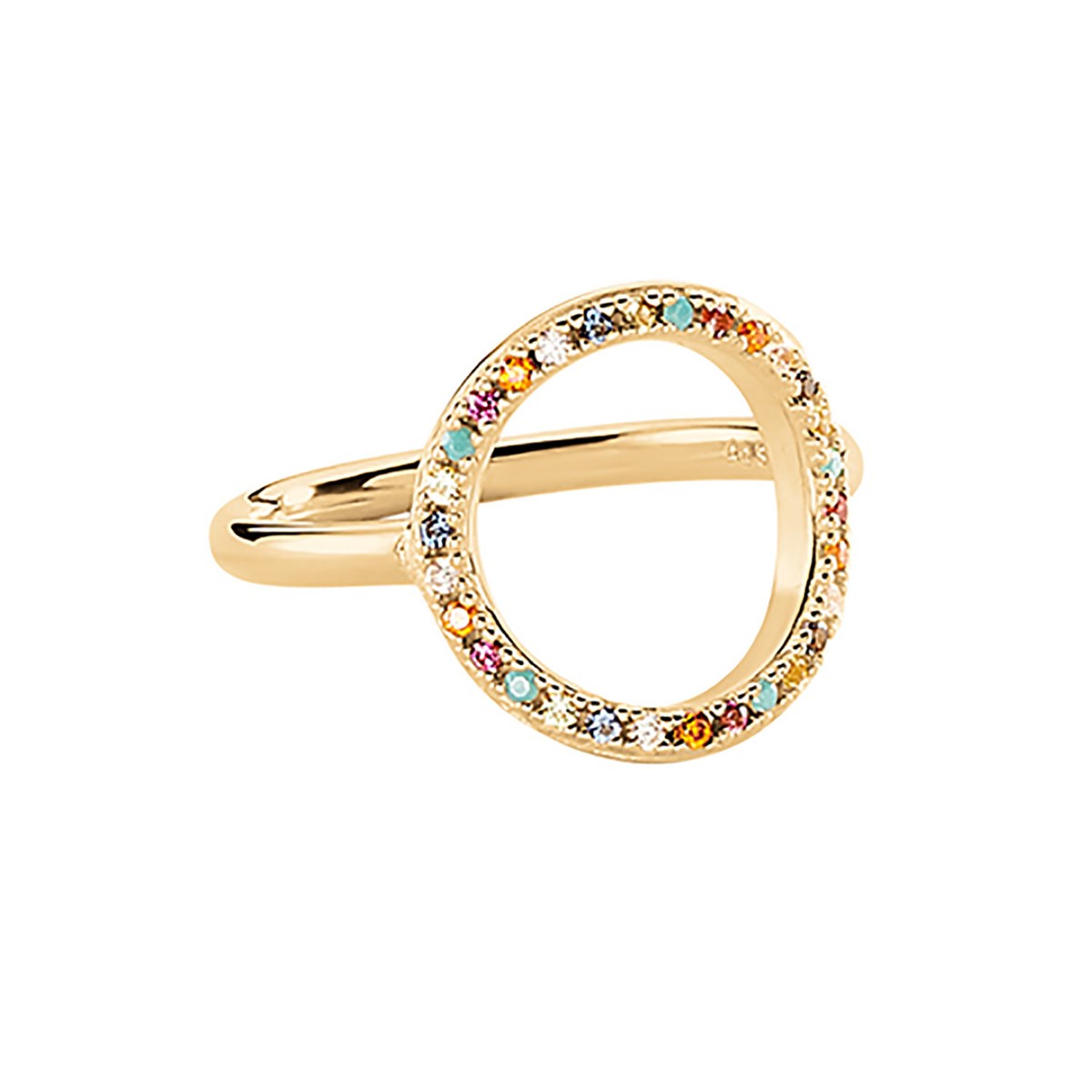 Bague Agatha Rainbow cercle évidé argent doré
multicolore