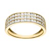 Bague Brillaxis or jaune 18 carats 3 rangs oxydes - vue V1