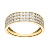 Bague Brillaxis or jaune 18 carats 3 rangs oxydes - vue V2