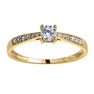 Solitaire accompagné or jaune 18 carats oxydes